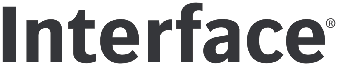 A minimalist logo for Interface featuring the brand name in a bold, dark grey, lowercase sans-serif font.