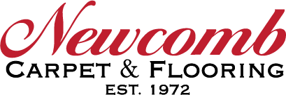 Newcomb Carpet & Flooring logo with “Est. 1972” in red and black text on a transparent background.